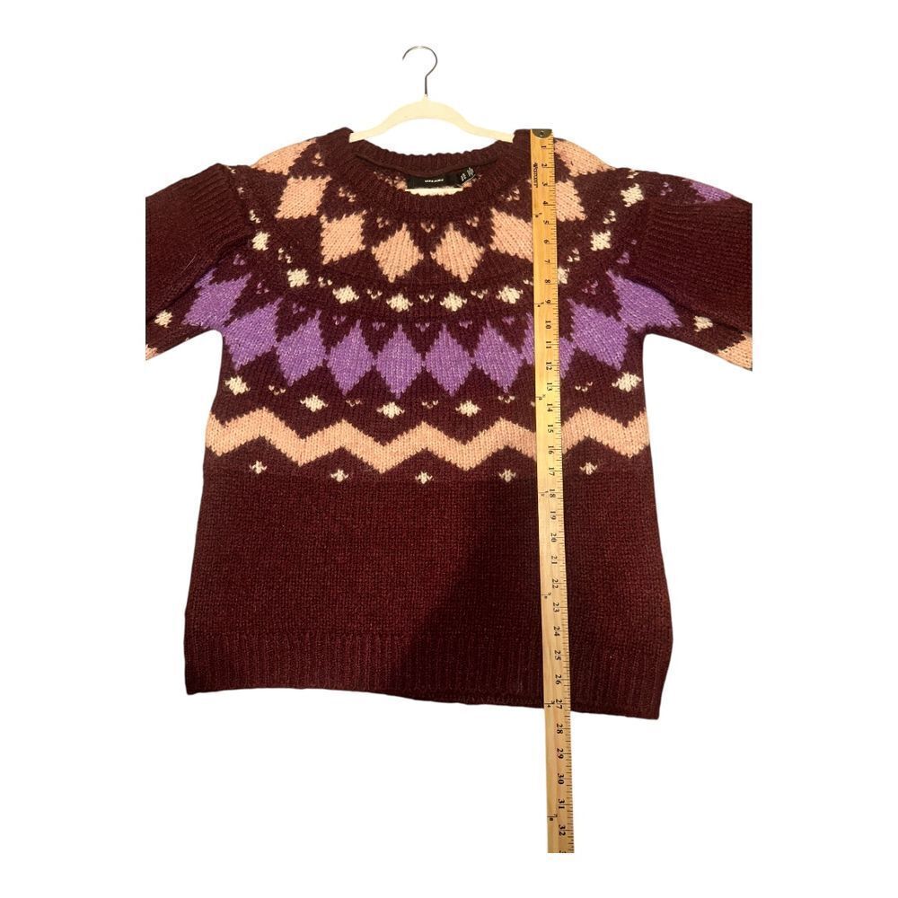 Vero Moda Womens Purple Filipa‎ Fair Isle Sweater, XL - Picture 7 of 7